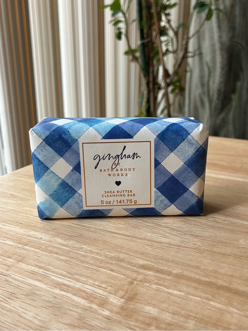 Bath & Body Works Gingham Shea Butter Cleansing Bar - Blue & White